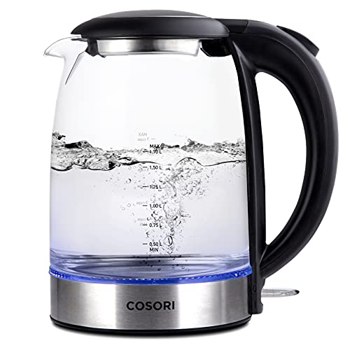 COSORI Electric Tea Kettle, 1.7L/1500W Stainless Steel Black