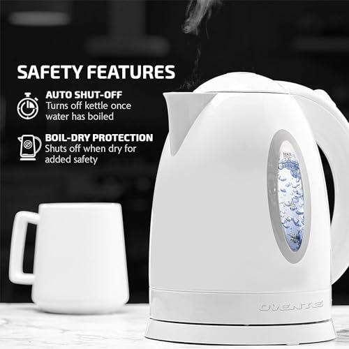 OVENTE Electric Kettle 1.7L - BPA-Free Fast Boiling