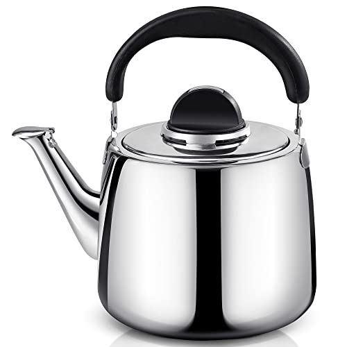 4QT Stainless Steel Whistling Tea Kettle with Bakelite Handle