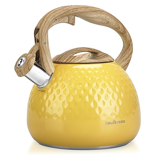 Yellow 2.5 Quart Tea Kettle with Whistle