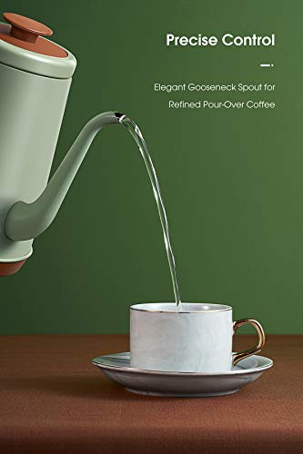 Green Stainless Steel Electric Gooseneck Kettle for Coffee & Tea