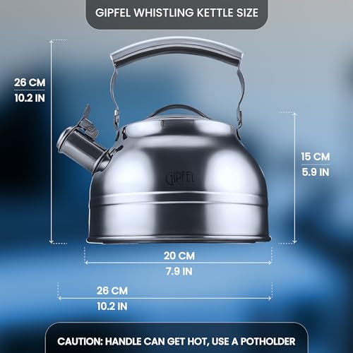 GIPFEL INTERNATIONAL Stainless Steel Whistling Tea Kettle 2.3 Quart