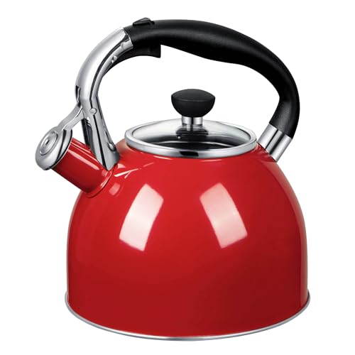 Rorence 2.5 Quart Stainless Steel Tea Kettle (Red)