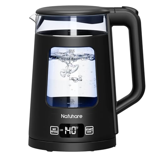 Temperature Control Electric Kettle, LED Lights, 1500W Boiling