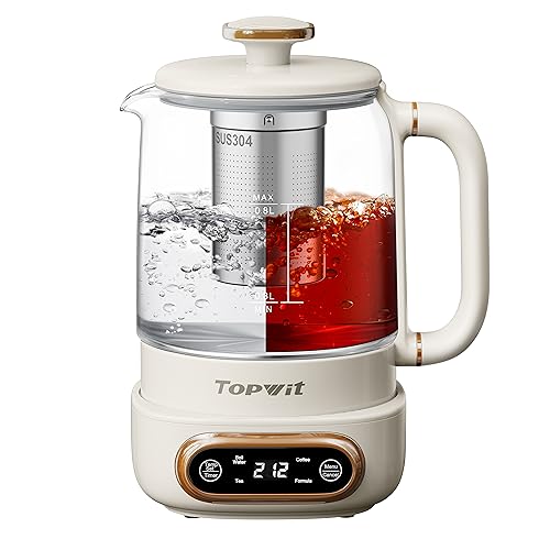 Topwit Glass Electric Tea Kettle with Infuser, 0.8L