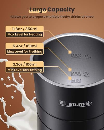 Latumab Electric Milk Frother, 4-in-1 Foam Maker