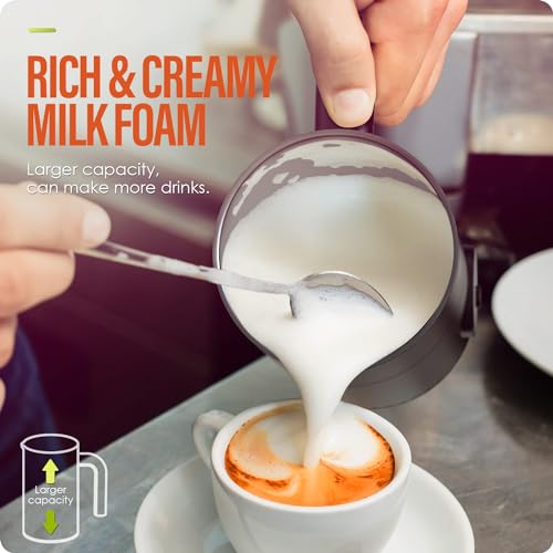 Puldoum 350ml Electric Milk Frother and Steamer