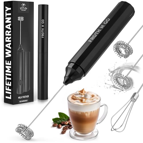 Zulay Kitchen Rechargeable Milk Frother Set - Black