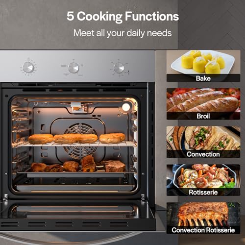 Empava 24" Gas Wall Oven with Rotisserie Function