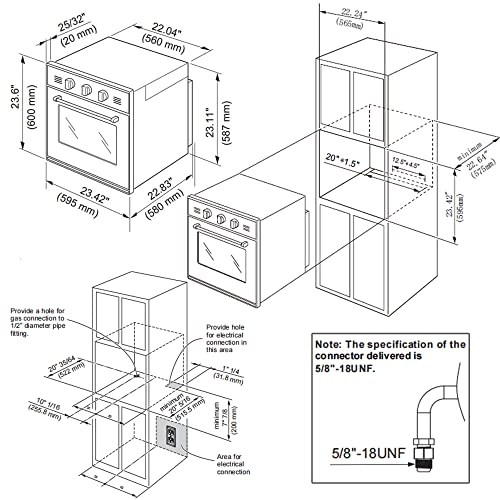Empava 24" Gas Wall Oven with Rotisserie & Convection