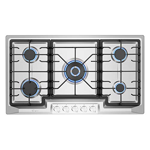 Empava 36" Stainless Steel Gas Cooktop with 5 Burners