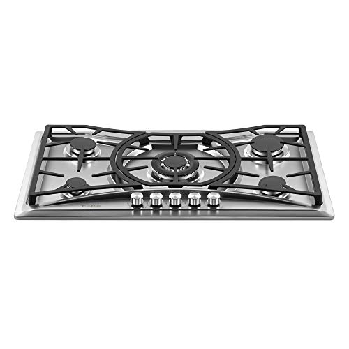 Empava 36" Gas Stove Cooktop with 5 Sealed Burners
