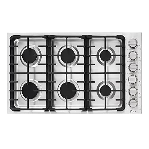 Empava 36" Gas Stove Cooktop 6 Burner Convertible