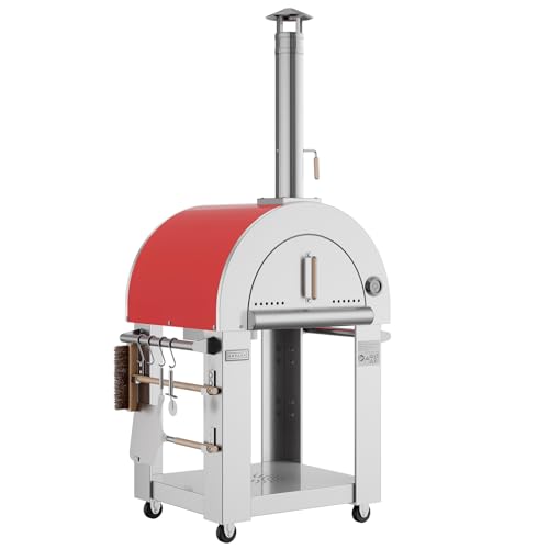 Empava Outdoor Wood Fire Pizza Oven with Wheels