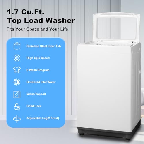 Techomey Portable 1.7 Cu.Ft. Washing Machine White