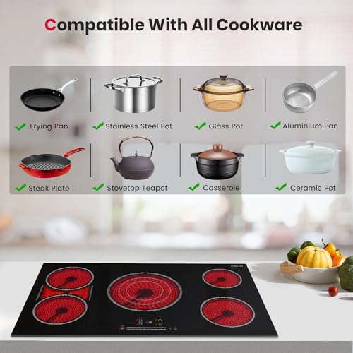 Gasland 36" Electric Cooktop with 5 Burners, ETL & FCC Certified