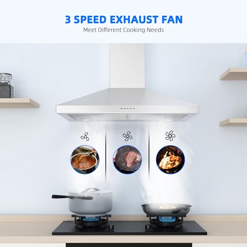 30" Stainless Steel Range Hood with 3-Speed Fan