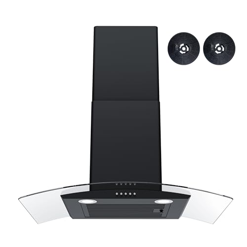 30" Wall Mount Range Hood in Black Stainless Steel