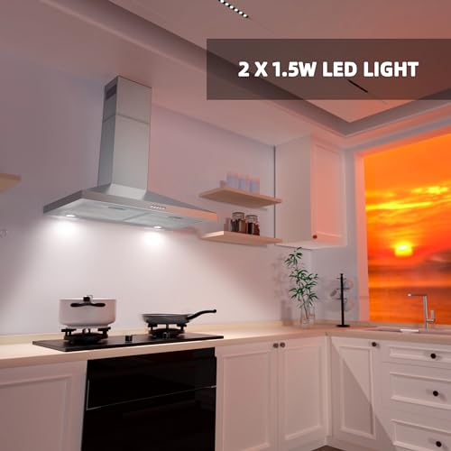 30" Stainless Steel Range Hood with 3-Speed Fan