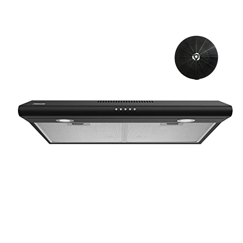 Black 30" Under Cabinet Range Hood, LED Light