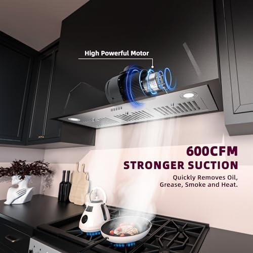 36" FIREGAS Range Hood Insert with 600 CFM