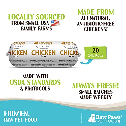 Raw Paws Chicken Blend Frozen Cat/Dog Food Rolls