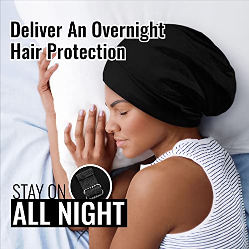Satin Lined Sleep Cap for Curly Hair (2 Pack)