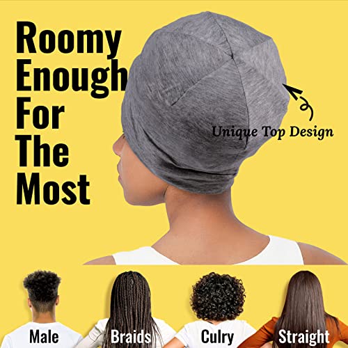 Satin Lined Sleep Cap for Curly Hair (2 Pack)