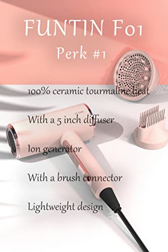 Ionic Hair Dryer with Diffuser for Thick 4C Hair