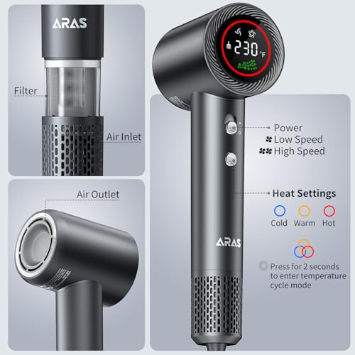 Professional High-Speed Ionic Hair Dryer with Magnetic Nozzle