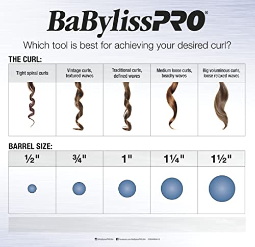 BaBylissPro 1 1/4" Curling Iron for Loose Curls
