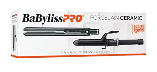 BaBylissPRO Porcelain Ceramic Flat Iron and Curling Iron