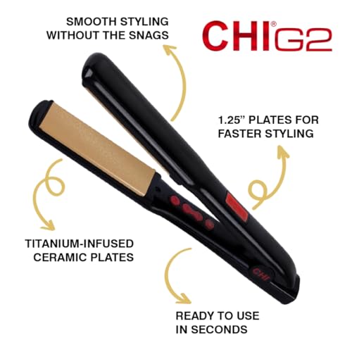 CHI G2 Flat Iron, 1.25" Ceramic Hair Straightener
