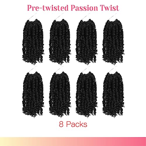 BOHOBABE Pre-looped Passion Twist Hair - 10in, 8 Packs