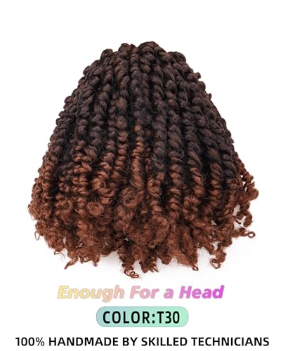Short 6" Pre-twisted Passion Twist Crochet Hair, 8-pack