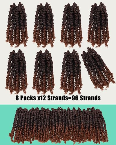 Short 6" Pre-twisted Passion Twist Crochet Hair, 8-pack