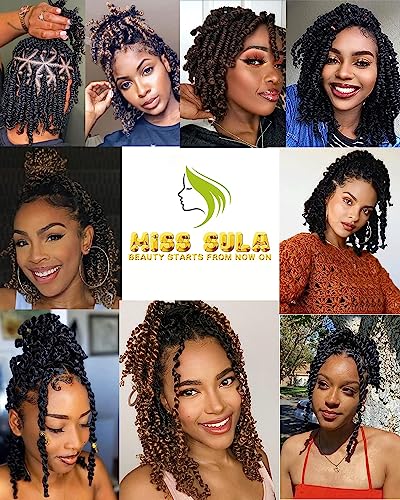 Short 6" Pre-twisted Passion Twist Crochet Hair, 8-pack