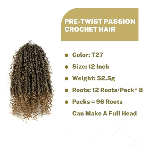 8 Pack Qingchuang Passion Twist Crochet Hair