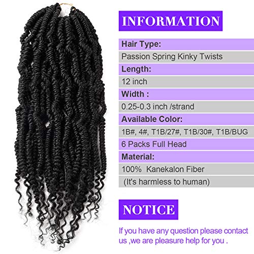 Passion Spring Twists Synthetic Crochet Hair Extensions - 2 Packs
