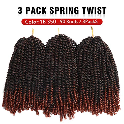 10" Spring Twist Crochet Braids Hair Ombre Colors
