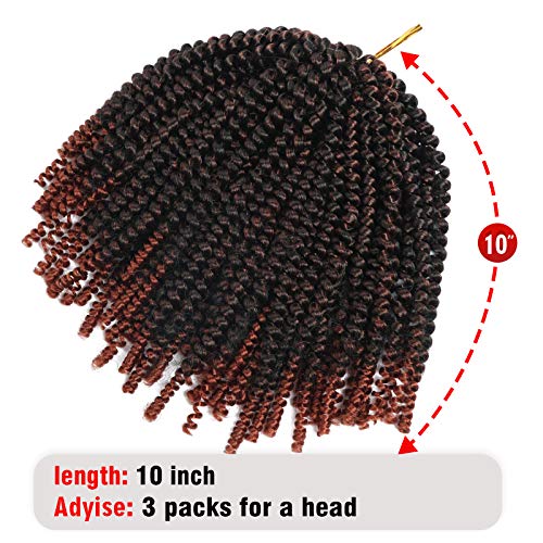 10" Spring Twist Crochet Braids Hair Ombre Colors