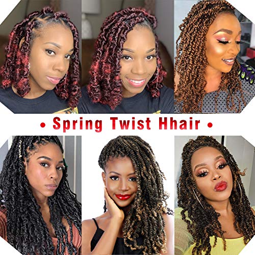 10" Spring Twist Crochet Braids Hair Ombre Colors