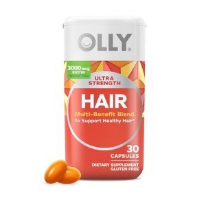 OLLY Hair Health Softgels, Biotin, Keratin, Vitamin D, B12