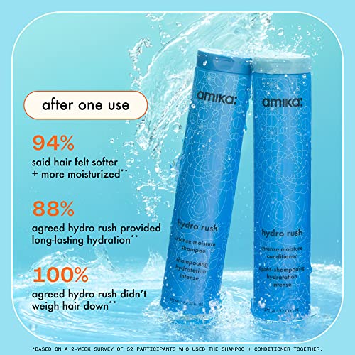 amika hydro rush intense moisture shampoo, 275ml
