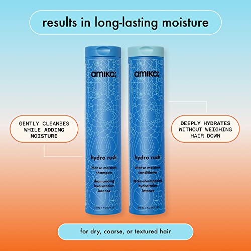 amika hydro rush intense moisture shampoo, 275ml
