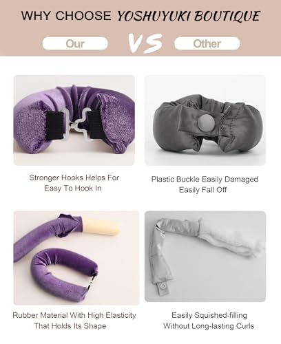 YOSHUYUKI Velvet Overnight Curler Rods for Heatless Curls