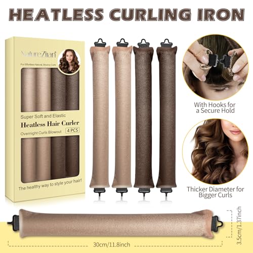 Satin Flexi Rods for Heatless Overnight Hair Curls