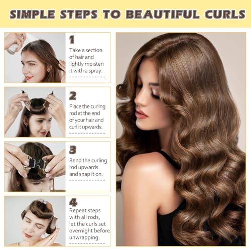 Satin Flexi Rods for Heatless Overnight Hair Curls