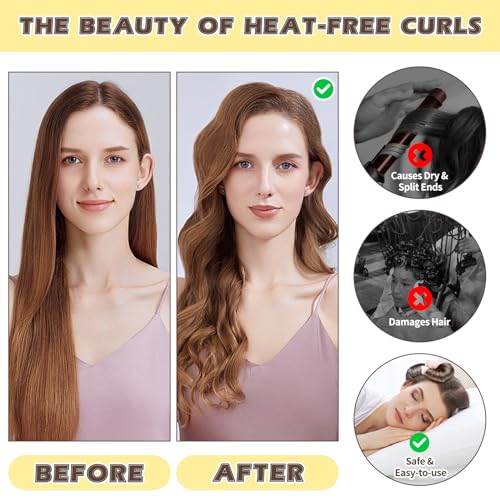 Satin Flexi Rods for Heatless Overnight Hair Curls