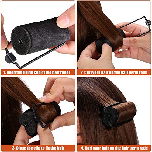 40 Satin Sponge Hair Rollers with Duck Clips